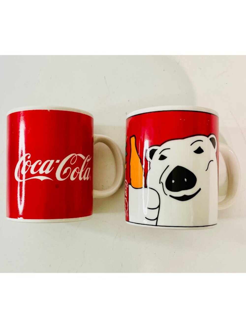 Vintage Coke Coca - Cola Coffee Mug Set by Gibson Polar Bear and Coke Logo